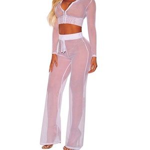 Sexy sheer beach wear set